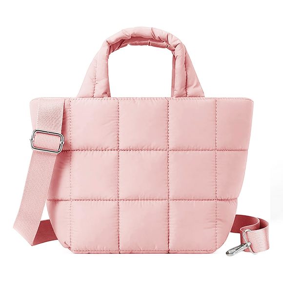 Mini Tote Bag, Small Puffer Tote Bag Quilted Nylon Crossbody Bags >:( - Picture 1 of 7